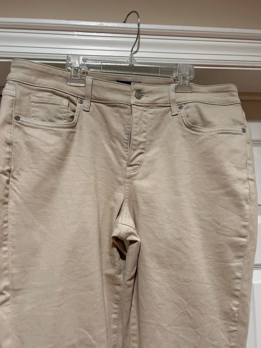 NYDJ Beige Cropped Straight-Leg Jeans - Picture 2 of 7